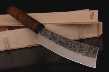 Кухонный топорик серии "Рататуй" (рабочий) 160мм. Сталь х12мф. Рукоять дерево дуб.